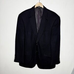 Saks Fifth Avenue Loro Piana Worsted Camel Hair Blue Blazer Jacket Mens 44 L-T